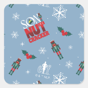 Adesivo Quadrado Elf "Filho de um Quebra-Nozes" Padrão de inverno