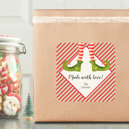 Adesivo Quadrado Elf Homemade Goods Holiday Baking Personalized
