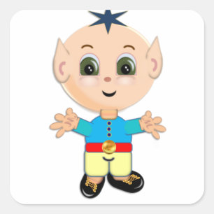 Adesivo Quadrado Elf mágico bonito