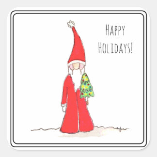 Adesivo Quadrado Elf with Tree