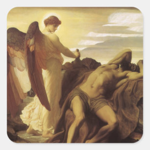Adesivo Quadrado Elias no Deserto por Lord Frederic Leighton