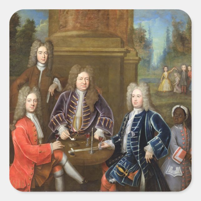 Adesivo Quadrado Elihu Yale (1648-1721), o segundo Duque de Devonsh (Frente)