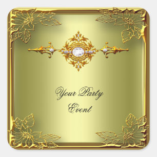 Adesivo Quadrado Elite Abacate Verde Dourado