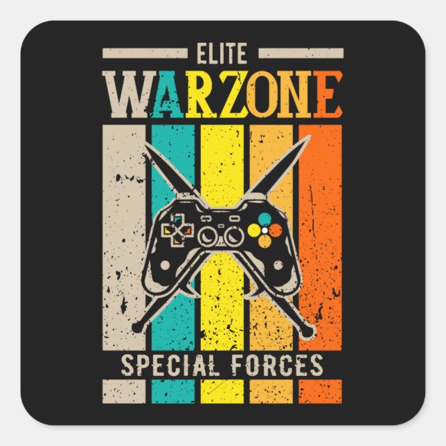 Adesivo Quadrado Elite Warzone Forças Especiais Gulag Gamer Geek (Frente)
