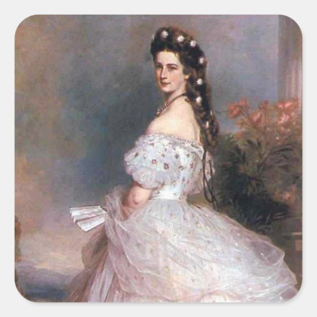 Adesivo Quadrado Elizabeth, Imperatriz da Áustria, 1865 (Frente)