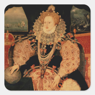 Adesivo Quadrado Elizabeth mim, retrato da armada, c.1588
