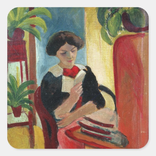 Adesivo Quadrado Elizabeth Reading (Frente)