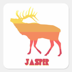 Adesivo Quadrado Elk do Parque Nacional Jasper