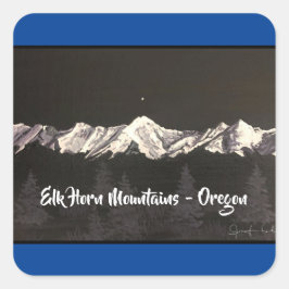 Adesivo Quadrado Elk Horn Mounters Blue Sticker
