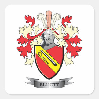 Adesivo Quadrado Elliott Family Crest Casaco de Braços