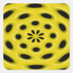 Adesivo Quadrado Ellipsoide Negro E Amarelo Difuso