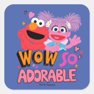 Adesivo Quadrado Elmo & Abby   Que Adorável