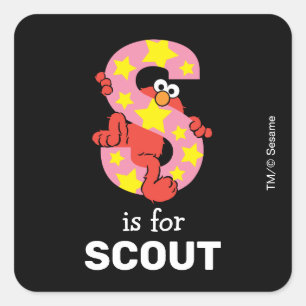 Adesivo Quadrado Elmo Alfabeto   S Estrela