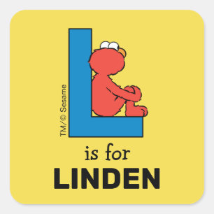 Adesivo Quadrado Elmo Alphabet Azul L