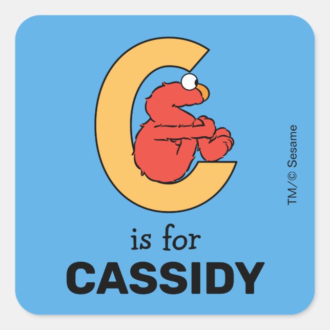 Adesivo Quadrado Elmo Alphabet | C Laranja (Frente)