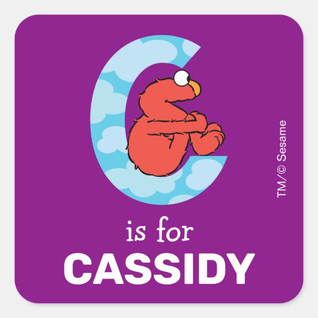 Adesivo Quadrado Elmo Alphabet | C Nuvens (Frente)