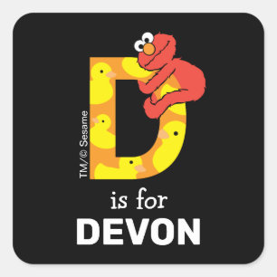 Adesivo Quadrado Elmo Alphabet D Pato