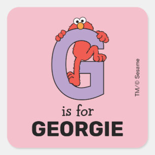 Adesivo Quadrado Elmo Alphabet G Roxo