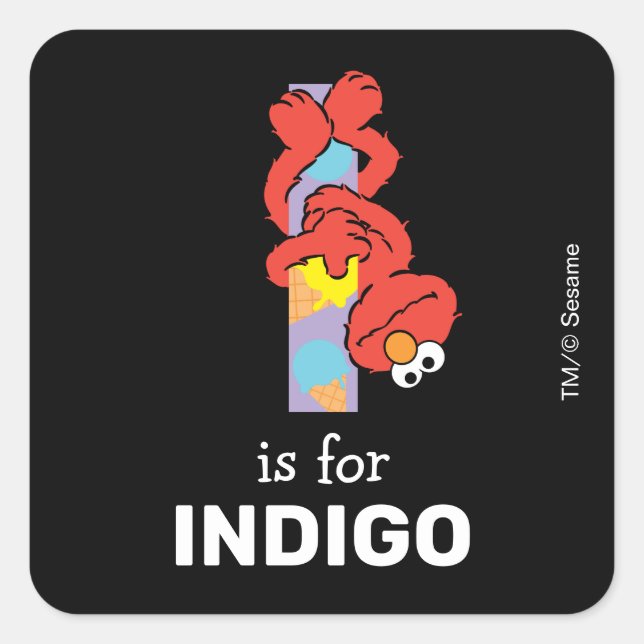 Adesivo Quadrado Elmo Alphabet | I SORVETE (Frente)