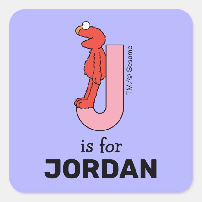 Adesivo Quadrado Elmo Alphabet | J Rosa (Frente)