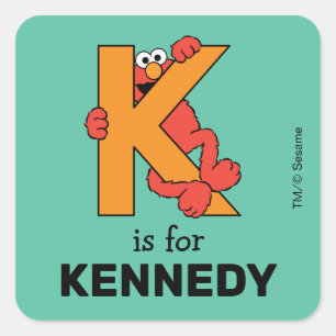 Adesivo Quadrado Elmo Alphabet K Laranja