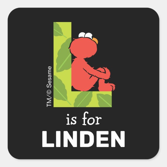 Adesivo Quadrado Elmo Alphabet | L Folha (Frente)