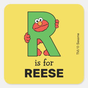 Adesivo Quadrado Elmo Alphabet R Verde