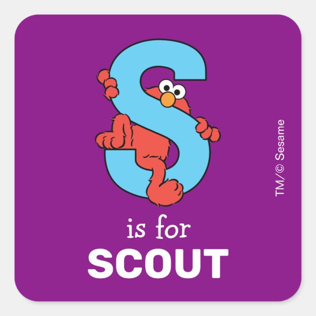Adesivo Quadrado Elmo Alphabet | S Azul (Frente)