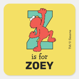 Adesivo Quadrado Elmo Alphabet Z Teal