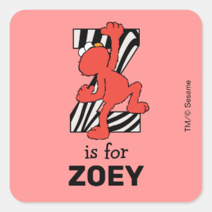 Adesivo Quadrado Elmo Alphabet   Z Zebra
