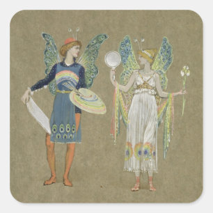 Adesivo Quadrado Elves e Fairy Painters, do "Snowman" 1899