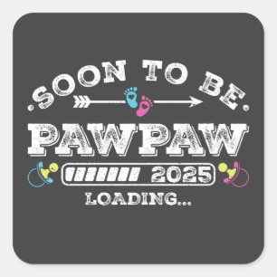 Adesivo Quadrado Em breve será carregada de Pawpaw 2025