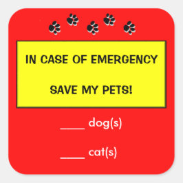 Adesivo Quadrado Em caso de alerta de emergência