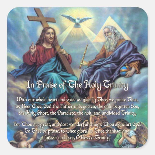 Adesivo Quadrado Em Louvor da Trinidade (Frente)