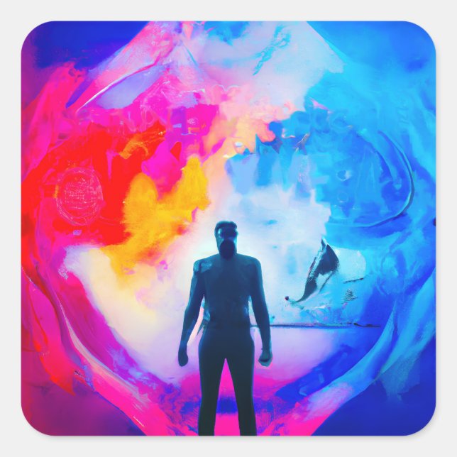 Adesivo Quadrado Em pé nas cores (Frente)