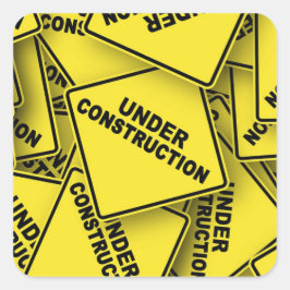 Adesivo Quadrado Em Sinais De Construção