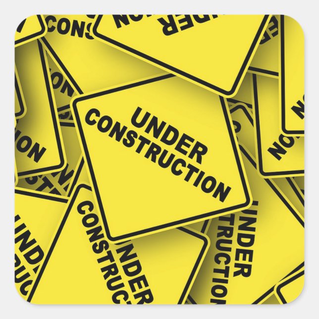 Adesivo Quadrado Em Sinais De Construção (Frente)