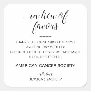 Adesivo Quadrado Em Vez De Favorecer O Casamento De Donativos De Ca