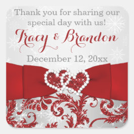 Adesivo Quadrado Embalado com amor Cardíaco unido Sticker 3