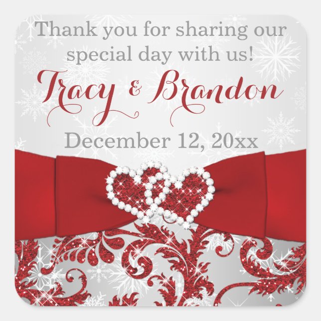 Adesivo Quadrado Embalado com amor Cardíaco unido Sticker 3 (Frente)