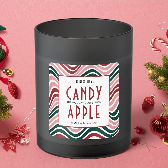 Adesivo Quadrado Embalagem de produto de Natal retroativo - Vermelh (Bring back the nostalgia this Christmas with Retro Holiday Packaging design)
