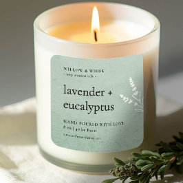 Adesivo Quadrado Embalagem de produto para velas - Frasco verde