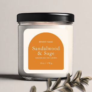Adesivo Quadrado Embalagem de produtos minimalistas de velas modern