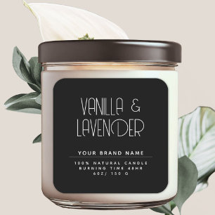 Adesivo Quadrado Embalagem de vela de cosméticos minimalista modern