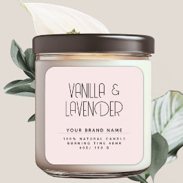 Adesivo Quadrado Embalagem de velas cosméticas minimalistas moderna