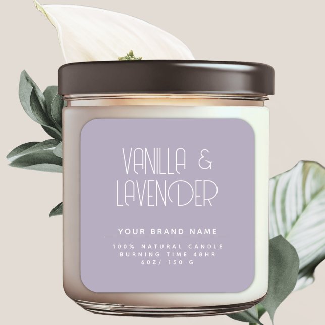 Adesivo Quadrado Embalagem de velas cosméticas minimalistas moderna (Criador carregado)