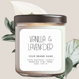 Adesivo Quadrado Embalagem de velas cosméticas minimalistas moderna