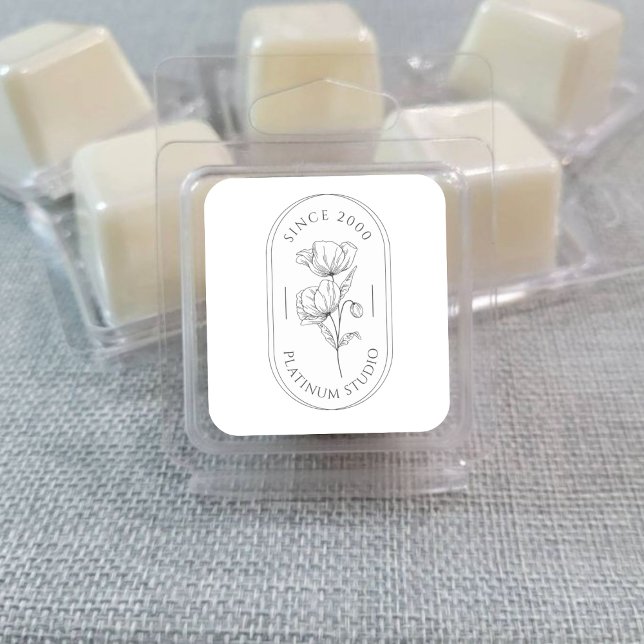 Adesivo Quadrado Embalagem flexível minimalista para pequenas empre (Small Business Minimalist Floral Packaging Square Sticker)