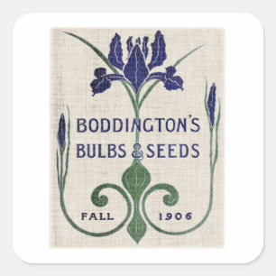 Adesivo Quadrado Embalagens De Sementes De Flor Iv