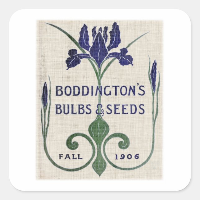 Adesivo Quadrado Embalagens De Sementes De Flor Iv (Frente)